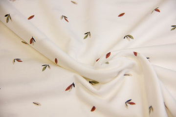Jersey mit Blättern, weiß, 0,5 m